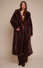 Chocolate Faux Fur Tie Waist Maxi Coat