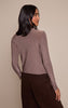 Mushroom Slinky Cowl Wrap Detail Long Sleeve Top