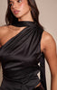 Black Satin Drape Top