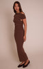 Chocolate Super Soft Asymmetric Bodycon Dress
