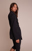 Black Gathered Wrap Waist Belted Blazer