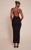 Black Gold Cuff Detail Knitted Maxi Dress