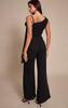 Black Chiffon Corsage Detail Wide Leg Jumpsuit