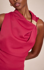 Burgundy Trim Shift Mini Dress