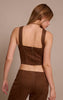Chocolate Suede Contrast Stitch Corset Top
