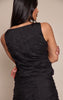 Black Crinkled Woven Ruched Detail Top