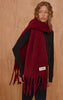 Burgundy Logo Blanket Tassel Scarf