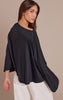 Black Asymmetric Slouchy Long Sleeve Top