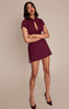 PLT Label Plum Tailored Band Collar Lace Up A-line Dress