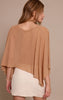 Tan Tencel Asymmetric Drape Long Top