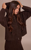 Chocolate Zip Through Knitted Hoodie