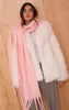 Powder Pink Brushed Knit Tassel Scarf