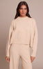 Beige Marl Knitted Cropped Crew Neck Sweater