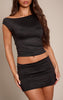 Black Slinky Hot Fix Mini Skirt