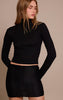 Black Textured Jersey Mini Skirt