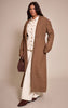 Shape Chocolate Wool Look Cinched Waist Longline Blazer Coat