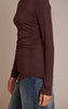 Chocolate Asymmetric Hem Detail Long Sleeve Top
