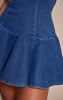 Shape Indigo Stretch Denim Boat Neck Dropped Hem Mini Dress