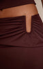 Chocolate Matte Sculpt V Bar Ruched Maxi Skirt