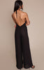 Black Chiffon Halterneck Straight Leg Jumpsuit