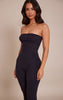 Petite Black Contour Jersey Bandeau Capri Catsuit