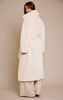 Cream Faux Fur Tie Waist Maxi Coat