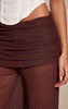 Chocolate Mesh Extreme Fold Over Flared Leg Pant
