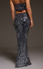 Black Sequin High Waisted Maxi Skirt