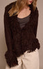 Chocolate Loop Knit Edge cardigan