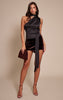 Black Satin Drape Top