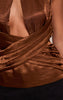 Chocolate Crinkle Satin Wrap Corset Top