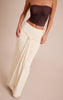 Cream Slinky Knot Detail Maxi Skirt
