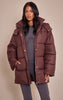 Tall Chocolate Oversized Hooded Puffer Jacket