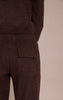 Chocolate Brushed Waffle Rib Skinny Flare Pant