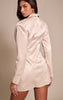 Champgane Satin Pleated Blazer Dress