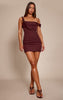 Plum Woven Drape Mini Dress