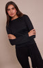 Black Soft Jersey Flared Long Sleeve Top