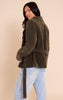 Khaki Faux Suede Belted Jacket