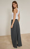 Dark Charcoal Belted Wide Leg Pants