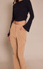 Sand Faux Suede Flared Pants
