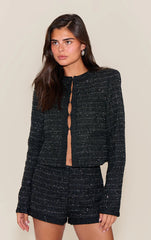 Black Sequin Boucle Jacket