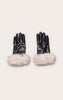 Black Contrast Fur Trim Gloves