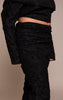 Plus Black Floral Jacquard Fold Over Wide Leg Pants