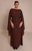 Plus Chocolate Cape Detail Maxi Dress
