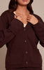 Chocolate turn back cuff cardigan