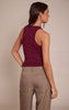 Wine Soft Rib Scoop Neck Vest Top