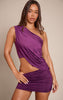 Plum Hotfix Slinky Asymmetric Crop Top