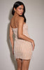 Nude Bandeau Embellished Mini Dress