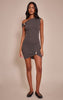 Tall Charcoal Trim Detail Asymmetric Mini Dress