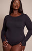 Plus Black Sculpt Long Sleeve Bodysuit